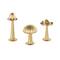 Gold Metal Mushroom Metallic Sculptures with Round Base, 3ct.